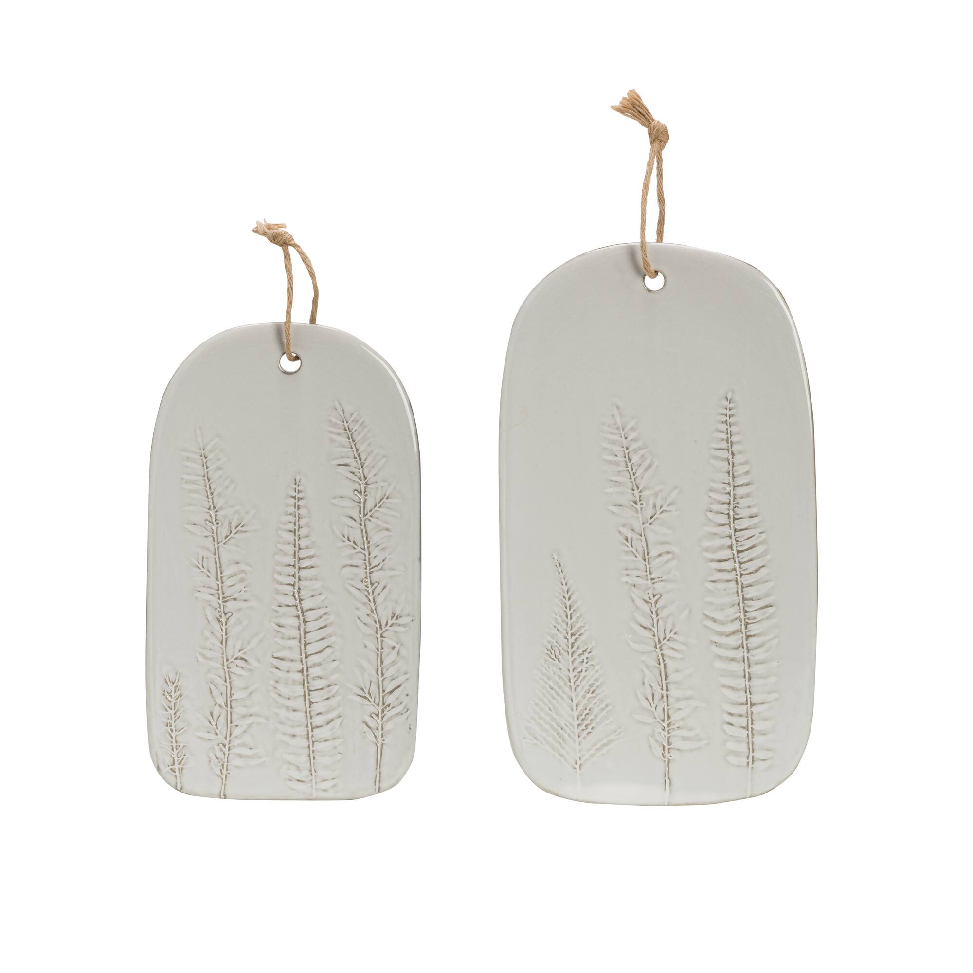 Hello Honey® Small White Porcelain Serving Tray with Fern Fronds